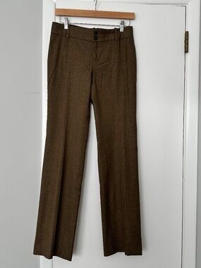 Banana Republic Martin Fit Brown Wool Blend Straight Leg Trousers Pants Size 2
